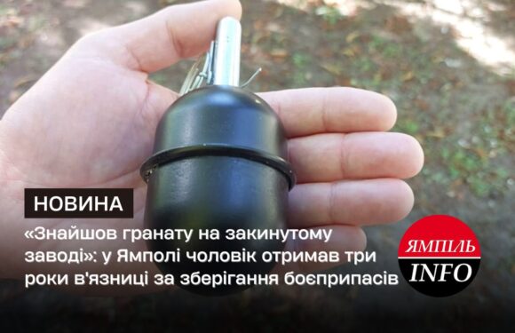 «Знайшов гранату на закинутому заводі»: у Ямполі чоловік отримав три роки в’язниці за зберігання боєприпасів